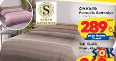 SARAR ÇİFT KİŞİLİK PAMUKLU BATTANİYE